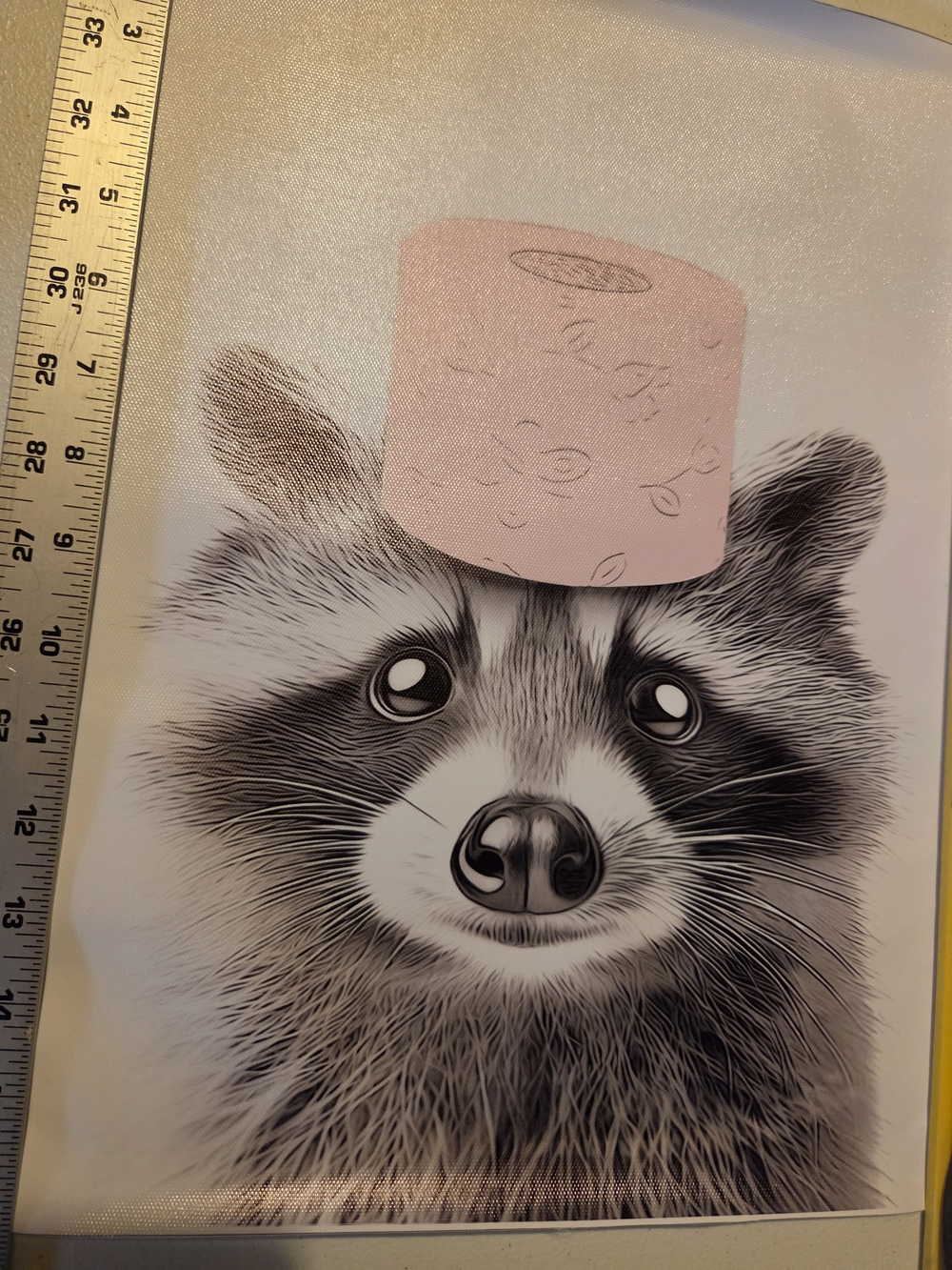 Set Of 3- Raccoon Bathroom Wall Art Print On Canvas, Pink Detail - Picture 6 of 11